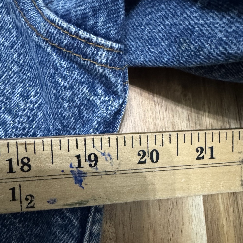 Vintage Levis 70411 Denim Jacket Mens 40 R Blue Flannel Lined Distressed 80s USA - Picture 9 of 11